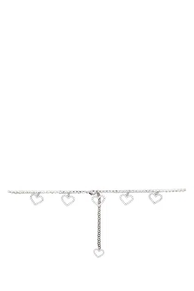 Alessandra Rich Women Embellished Metal Belt In Silver