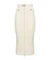 Alessandra Rich Sequined Cotton Blend Knit Midi Skirt In White