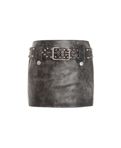 ALESSANDRA RICH ALESSANDRA RICH MID-RISE BELTED MINI SKIRT