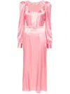 Alessandra Rich Scoop-neck Belted Midi Dress In Rosa