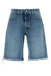 Alessandra Rich Denim Bermuda Shorts In Blue