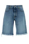 Alessandra Rich Denim Bermuda Shorts In Blue