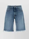 Alessandra Rich Bermuda Shorts With Frayed Hem And Belt Loops