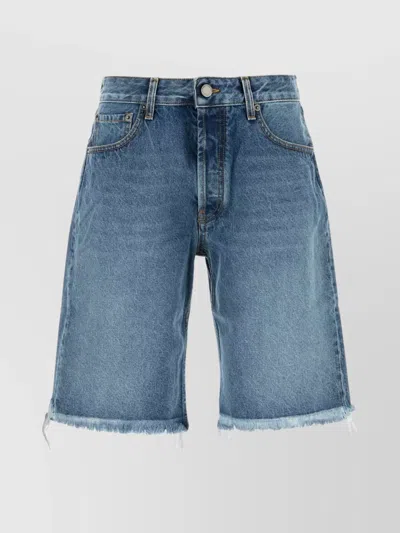 ALESSANDRA RICH BERMUDA SHORTS WITH FRAYED HEM AND BELT LOOPS