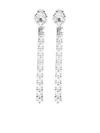 Alessandra Rich Crystal Embellished Fringed Dangling Earrings In Silver