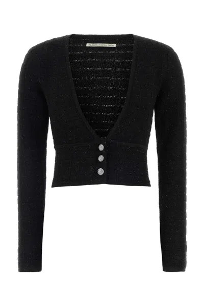Alessandra Rich Buttoned Cardigan In Black