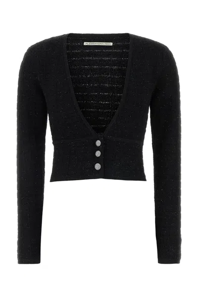Alessandra Rich Black Boucle Cardigan