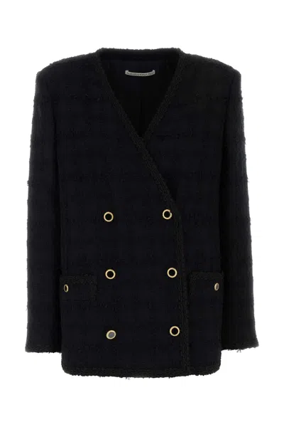 Alessandra Rich Black Boucle Loop Blazer