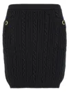 Alessandra Rich Mini Skirt With Jwl Buttons In Black