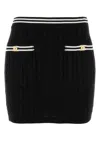 Alessandra Rich Womens Black Cable-knit Slim-fit Cotton Mini Skirt In Black