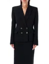 Alessandra Rich Oversized Double-bre In Black