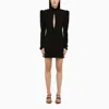 Alessandra Rich Black Draped Silk Minidress