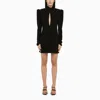 Alessandra Rich Black Draped Silk Minidress In Black
