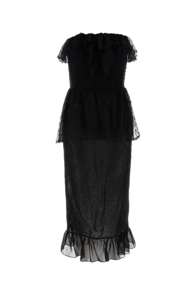 Alessandra Rich Black Lace Bustier Dress