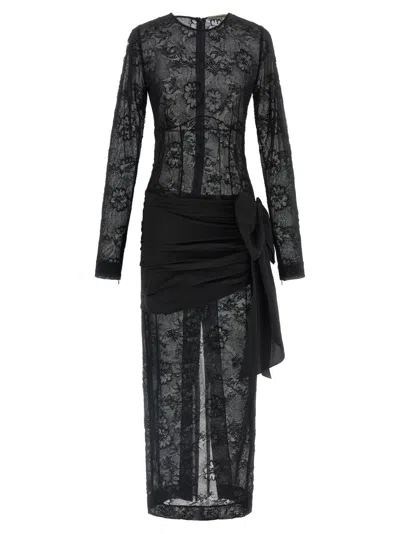 Alessandra Rich Black Lace Bustier Dress
