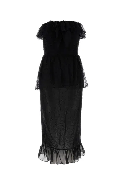 ALESSANDRA RICH BLACK LACE DRESS