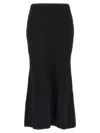 Alessandra Rich Knitted Wool Maxi Skirt In Black