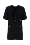 Alessandra Rich Bow-embellished Tweed Dress In Multi