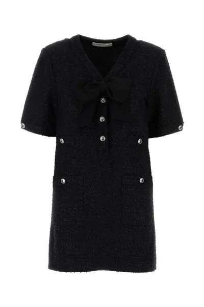 ALESSANDRA RICH BLACK TWEED MINI DRESS