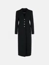 Alessandra Rich Black Virgin Wool Blend Coat In Black