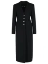 Alessandra Rich Wool Blend Coat Button Detailing In Black
