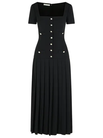 ALESSANDRA RICH BLACK VIRGIN WOOL DRESS