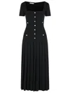 Alessandra Rich Wool Dress With Button Detailing In Black
