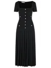 Alessandra Rich Wool Dress With Button Detailing In Black
