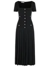 Alessandra Rich Wool Dress With Button Detailing In Black
