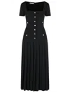 Alessandra Rich Wool Dress With Button Detailing In Black