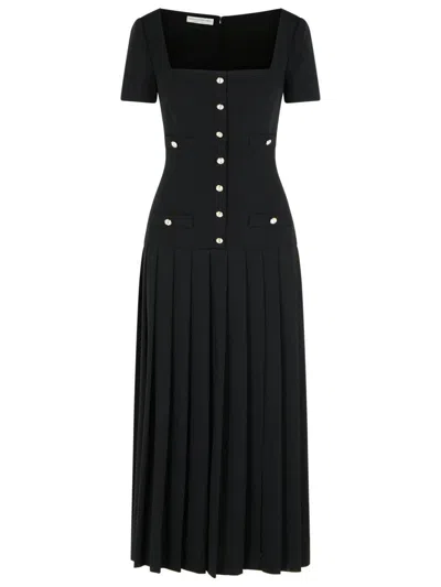 ALESSANDRA RICH BLACK VIRGIN WOOL DRESS