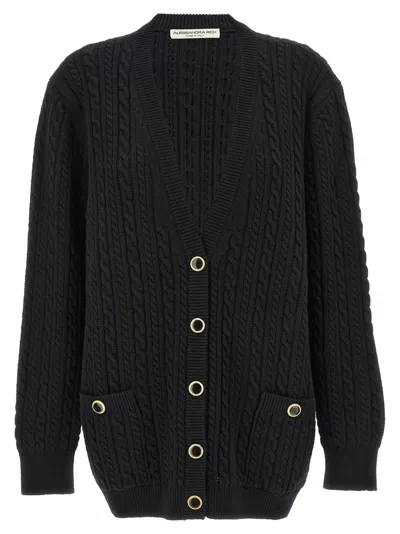 Alessandra Rich Black Wool Cardigan