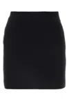 Shop Alessandra Rich Black Wool Mini Skirt