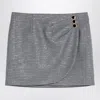 Alessandra Rich Houndstooth Wool Mini Skirt In Black