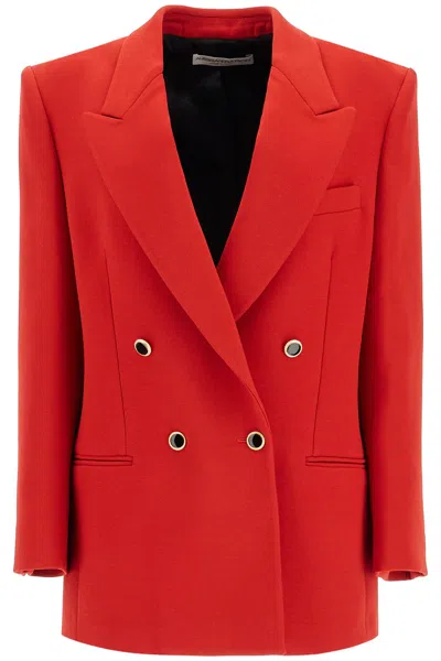 Alessandra Rich Blazer Doppiopetto Oversize In Red