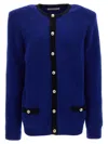 Alessandra Rich Alpaca Cardigan Sweater, Cardigans Blue In Blue