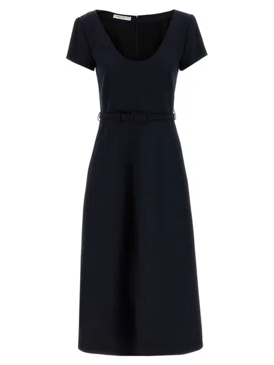 ALESSANDRA RICH BLUE BELT DRESS