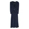 Alessandra Rich Polka Dot Dress In Blue