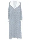 Alessandra Rich Rose-print Midi Dress In Blau