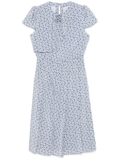 ALESSANDRA RICH FALTEN-MIDIKLEID MIT ROSEN-PRINT