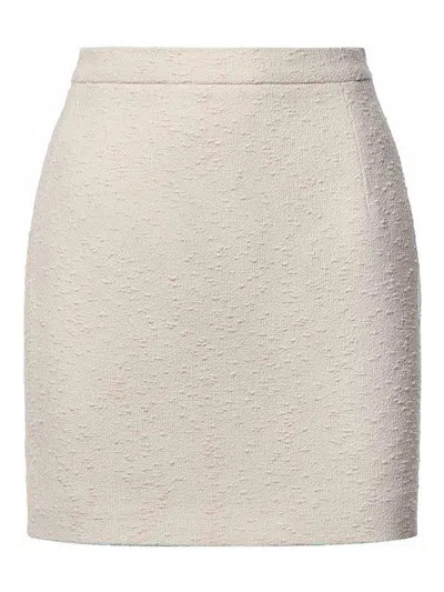 Alessandra Rich Boucl Tweed Miniskirt In Neutral