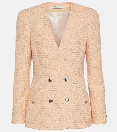 ALESSANDRA RICH BOUCLÉ COTTON-BLEND JACKET