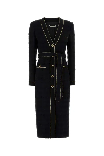 Alessandra Rich Boucle Loop Mini Jacket In Black