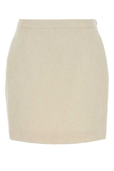 Alessandra Rich Boucle Mini Skirt In Beige