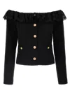 ALESSANDRA RICH BOUCLE TWEED SHORT JACKET