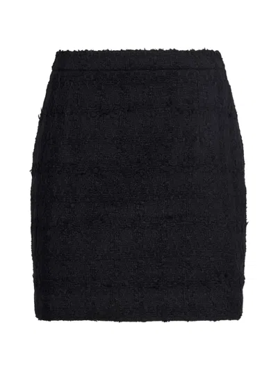 Alessandra Rich Bouclé-knit Mini Skirt In Black