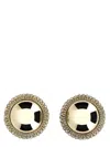 Alessandra Rich Round Textured Gold-tone Earrings In Silver