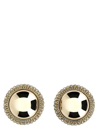 Alessandra Rich Round Textured Gold-tone Earrings