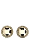 Alessandra Rich Round Textured Gold-tone Earrings In Silver