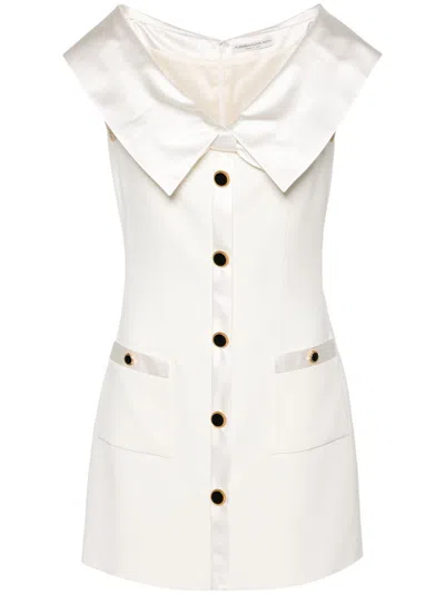 ALESSANDRA RICH WHITE BOW CADY MINI DRESS